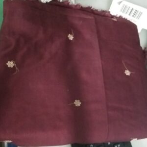 Private Lable Womens Cotton Silk Unstitched Fabric by Meter for Sewing Suit Salwar Brown Colour