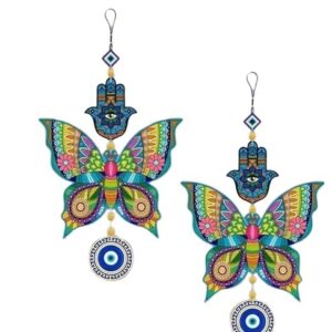 Private Lable Butterfly Evil Eye Hanging for House Pack of 2