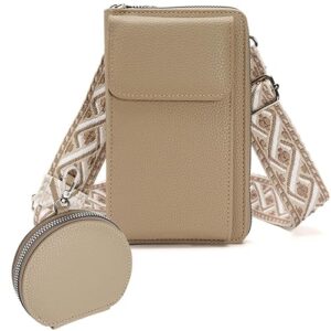 Private Lable MOCA Womens Small Crossbody Bag for Mobile Cell Phone Holder Pocket beige colour pack of 2