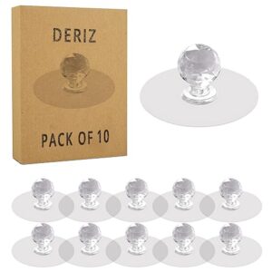 Private Lable Clear Self Adhesive Cabinet Drawer Knobs  for Wardrobe Cupboard Bathroom Door Waterproof Transparent Wall hooks pack of 10