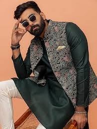 Kisah long waistcoat for men multicolour size 42