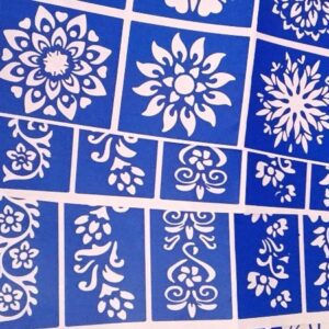 Private Lable Mehendi Tattoo Stencil Stensils Sticker for women 4pcs