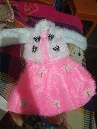 Private Lable woolen party frock for girls white pink colour size 22