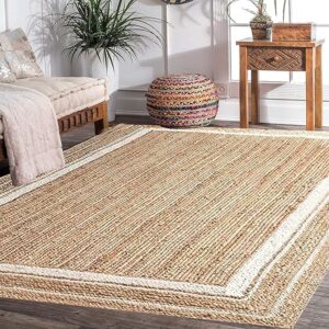 Privat Lable Braided Cotton Jute Brown Carpet Hall 5x7 feet