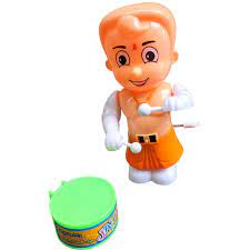 Private Lable Chhota Bheem Drummer Toys with Dancing Action for Kids Toys KeyOperated Girl Orange Colour