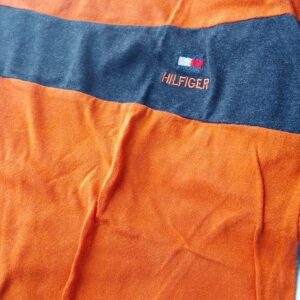 Fashion It Mens Solid Rn Orange Polyester Tshirt Full Sleeves L size