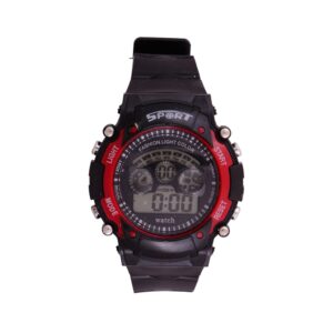 Private Lable Red Casual Sport Watch with Seven Lights and Seven Colour for Kids