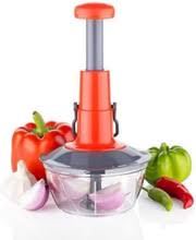 Private Lable Push Chopper for Chopping Vegetables 3 Stainless Steel Blades pink colour