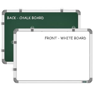 YAJNAS Non Magnetic 2 into 6 Feet Double Sided White Board and Chalk Board Both Side Writing Boards