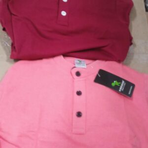 KEESOR Solid Men Mandarin Collar Full Sleeves T Shirt brown pink colour size 10 11y pack of 2