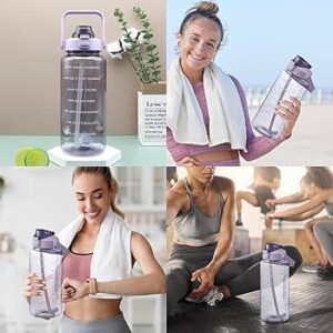 Private Lable Unbreakable Motivational Water Bottle with Time Mark StrawIdeal Gym Water Bottle 2L