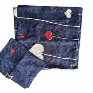 Private Lable Glace Cotton Double Bedsheet with 2 pillow covers blue