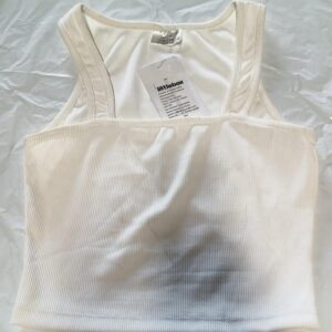 Littlebox lycra blend crop top for women white color size XS
