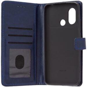 Private Lable Leather Mobile Cover Soft Flexible Kickstand Back case Compatible for Mi Redmi 12C 4G Blue