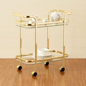 Home Centre Mild Steel Montoya Serving Trolley Gold