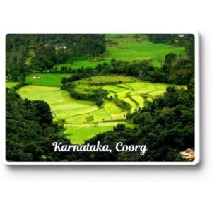 Privat Lable ISEE 360 Coorg Karnataka Fridge Magnet Souvenir Decors for HomeKitchen Refrigerator Green Colour