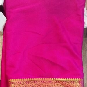 Private Lable womens pink saree with border and blouse pice