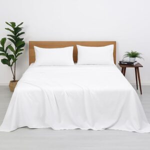 QUINCE Bedsheets for King Bed with pillow case white 100 percent organic cotton