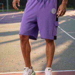 Private Lable Mens Regular Cotton Purple Shorts Size M