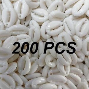 Private Lable Chikus 200 Pcs Plastic White Acrylic Cowrie KauriKodi Shell Beads with Single Hole 20 mm for Craft Work