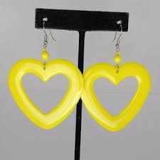 Private Lable earring Big heart dangle drop earrings orenge colour