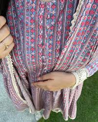 Private Lable womens multicolour lace work Lace Work Cotton Anarkali Kurta Trouser Dupatta Set Size XL