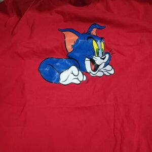 Private Lable Womens Half Sleeve Oversize Printed Tshirt red Size M