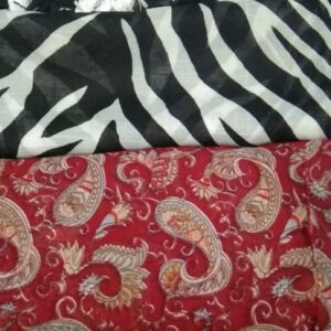 Private Lable Stylish Printed Multicolor cotton blend Scarves Pack of 2for Girls Women Pack of 2 Black and Red Colour