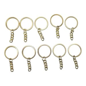 Private Lable Golden and Silver Colour Key Rings with Chain Metal Pack of 10