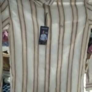 Classic Polo Men Cotton Full Sleeve Shirt cream Colour Size M