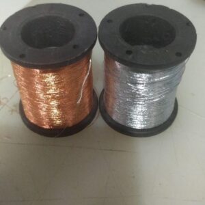 Private Lable Zari Thread Spools Metallic Jewelry Making Craft Work silver and copper colour pack of 2