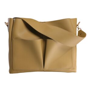 JENN Pocket Tote Bag Casual Shoulder Bag with Functional Pocket lime green color