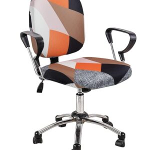 Privat Lable Cortina Office Chair Slip Covers Stretchable Polyester Elastic Spandex Fabric Multicolour 2 peaces
