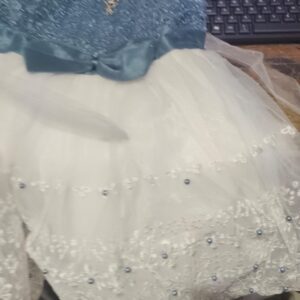 Private Lable net frock for girls grey white colour size 28