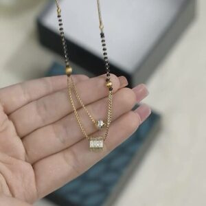 Priyaasi Black GoldPlated AdStudded Beaded Layered Mangalsutra