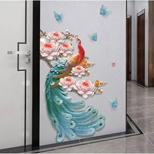 Private Lable Multi Peacock Wall Sticker SelfAdhesive Peel and Stick pack of 2