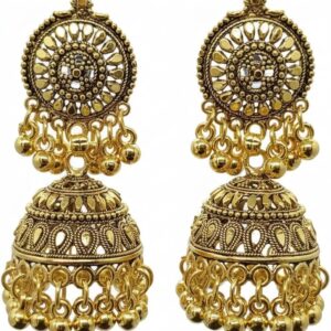 Private Lable Antique Gold Jhumka Earrings for women