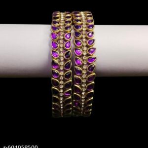 Private Lable Silk thread bangles for womens 162 onwards purple colour 2pcs