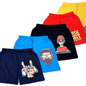 Private Lable Boys Printed Cotton Regular Fit Shorts multi colour pack of 5 size 6XL