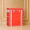 Private Lable Home 45 Utility Red Colour Steel Shoe Rack Cloth Shelf Shoe Stand Red Colour