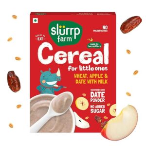 Slurrp Farm No Added Sugar Instant Cereal Wheat Apple Date with Milk 200 gm