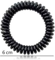 Private Lable Telephone Wire Spiral Elastic Band Bracelet Ponytail Holder Hair Rubber Bands Black Pack Of 1