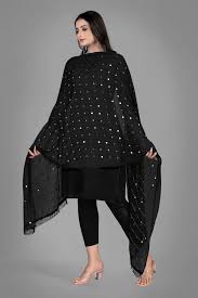 Private Lable womens black colour dupatta
