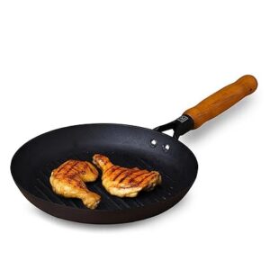 The Indus Valley Cast Iron Grill Tawa With Wooden Handle