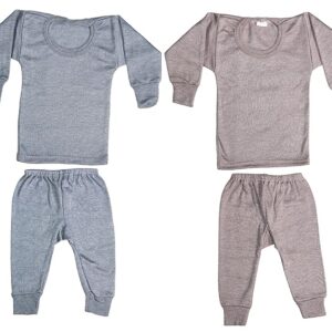 Private Lable Kids Boys Top Full Pant Woolen Warmer pack of 2 size L Multicolour