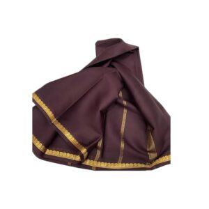 Private Lable Beautiful rich border Semi Mysore Silk with Blouse Pcs Maroon colour