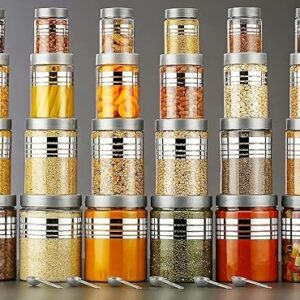 Private Lable Kitchen Storage Containers Clear Plastic Set with Free Spoons pack of 24