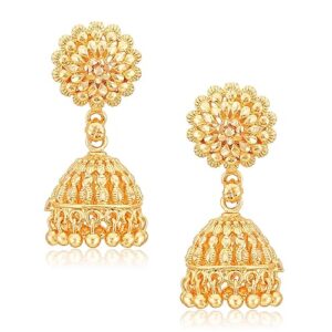 Private Lable VIGHNAHARTA FASHION JEWELLERY Brass GoldPlated Jhumki Earring 1 pair