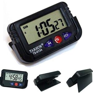 taksun New Digital LCD Alarm Table Desk Car Calendar Clock Timer StopwatchMedium BlackColour 1 pc
