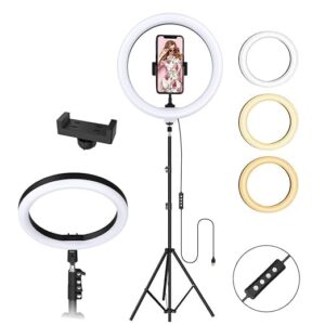 HX260 26CM Ring Light with 7 Feet Tripod Stand Black And White
